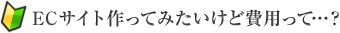 ECサイト作ってみたいけど費用って…？